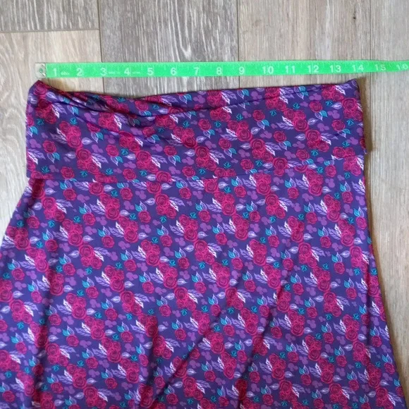 LuLaRoe Purple Floral Maxi Skirt - Picture 3 of 9